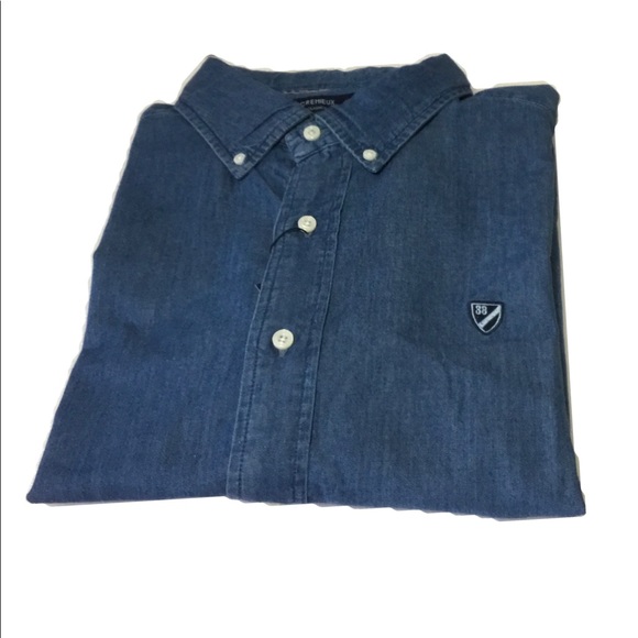 BUTTON DOWN SHORT SLEEVES DENIM SHIRT - Picture 4 of 6